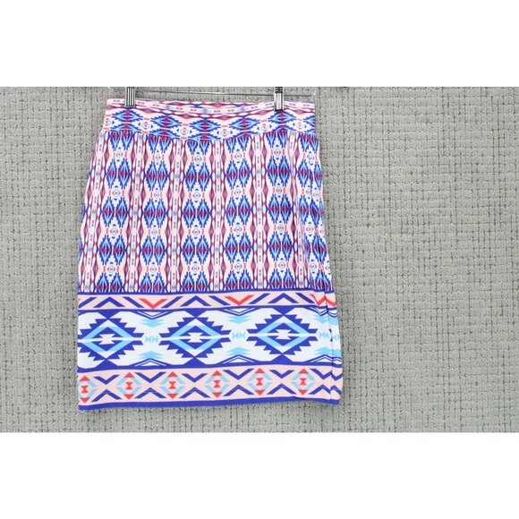 Renee C Pencil Skirt Womens Petite Multicolor Aztec Pattern Stretchy Size MP - Picture 6 of 8